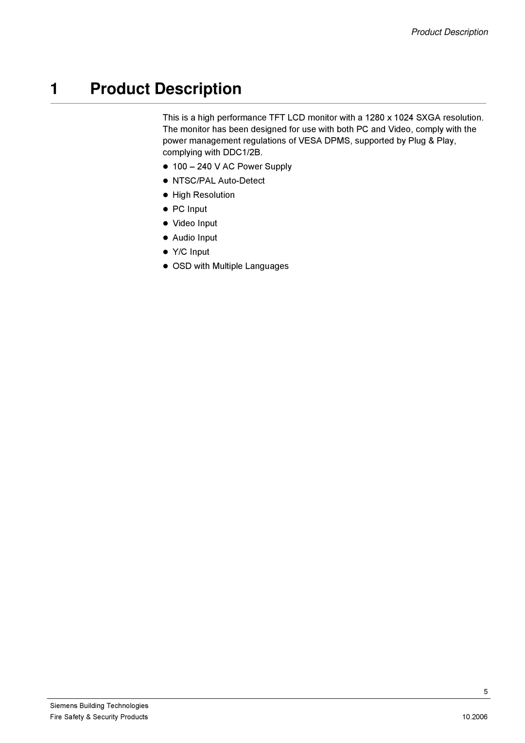 Siemens CMTC1920, CMTC1720 user manual Product Description 