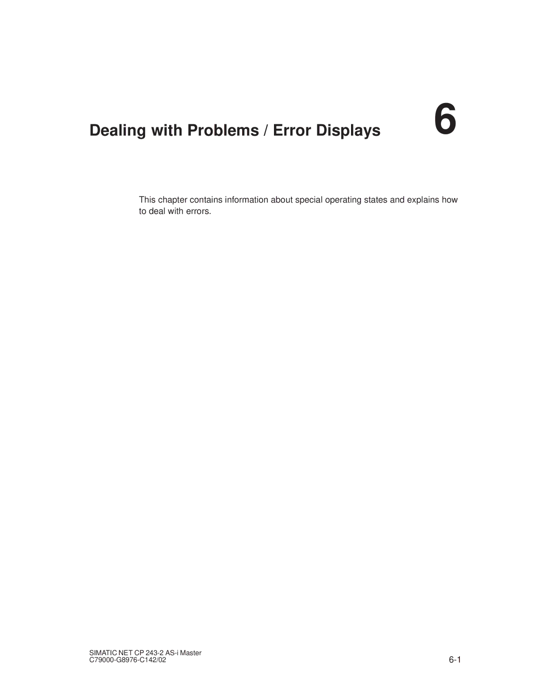 Siemens CP 243-2 installation instructions Dealing with Problems / Error Displays 