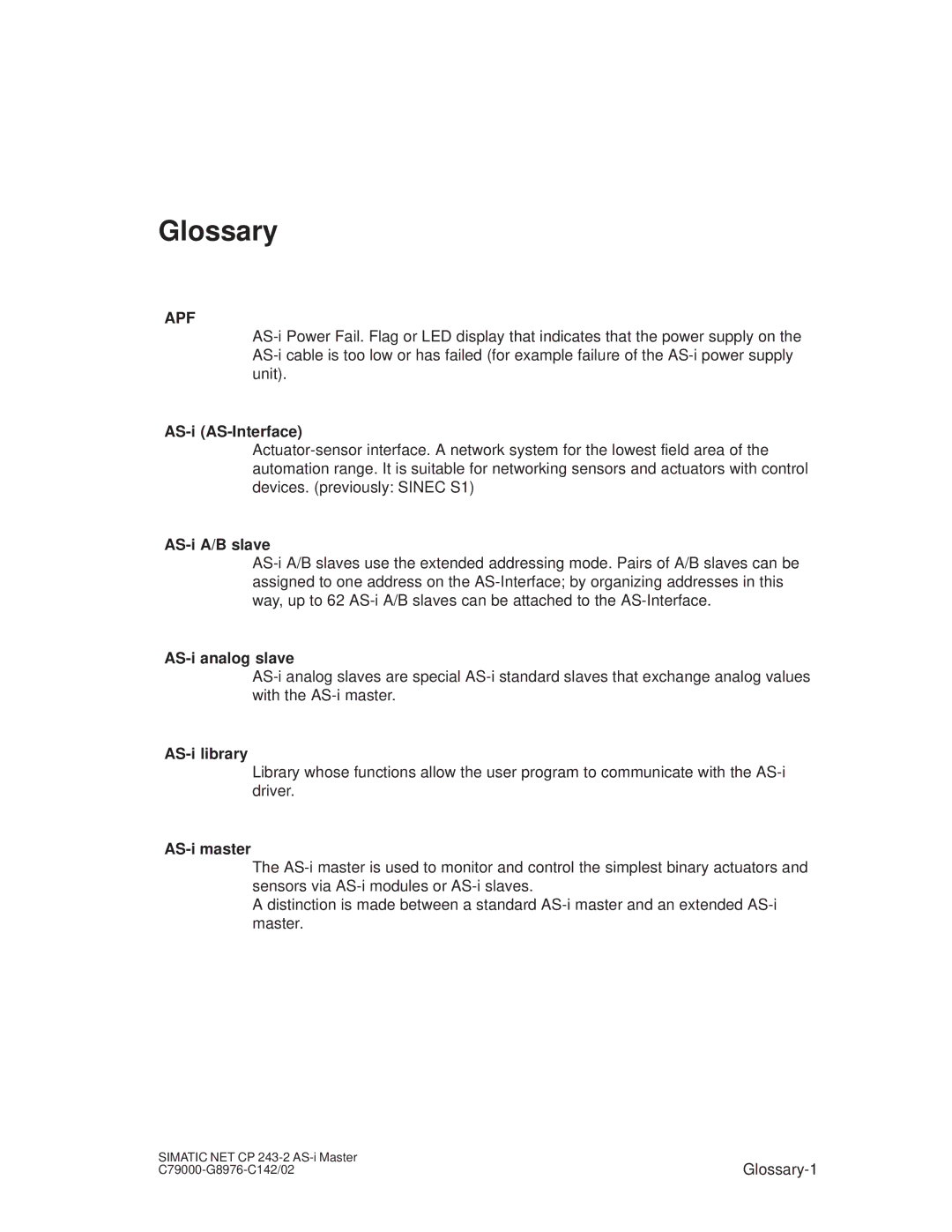 Siemens CP 243-2 installation instructions Glossary 