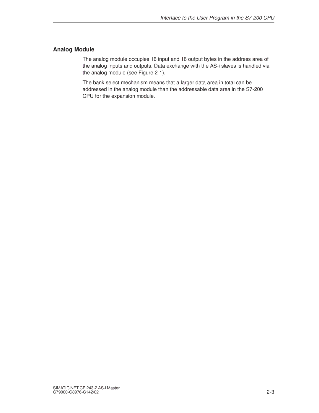 Siemens CP 243-2 installation instructions Analog Module 