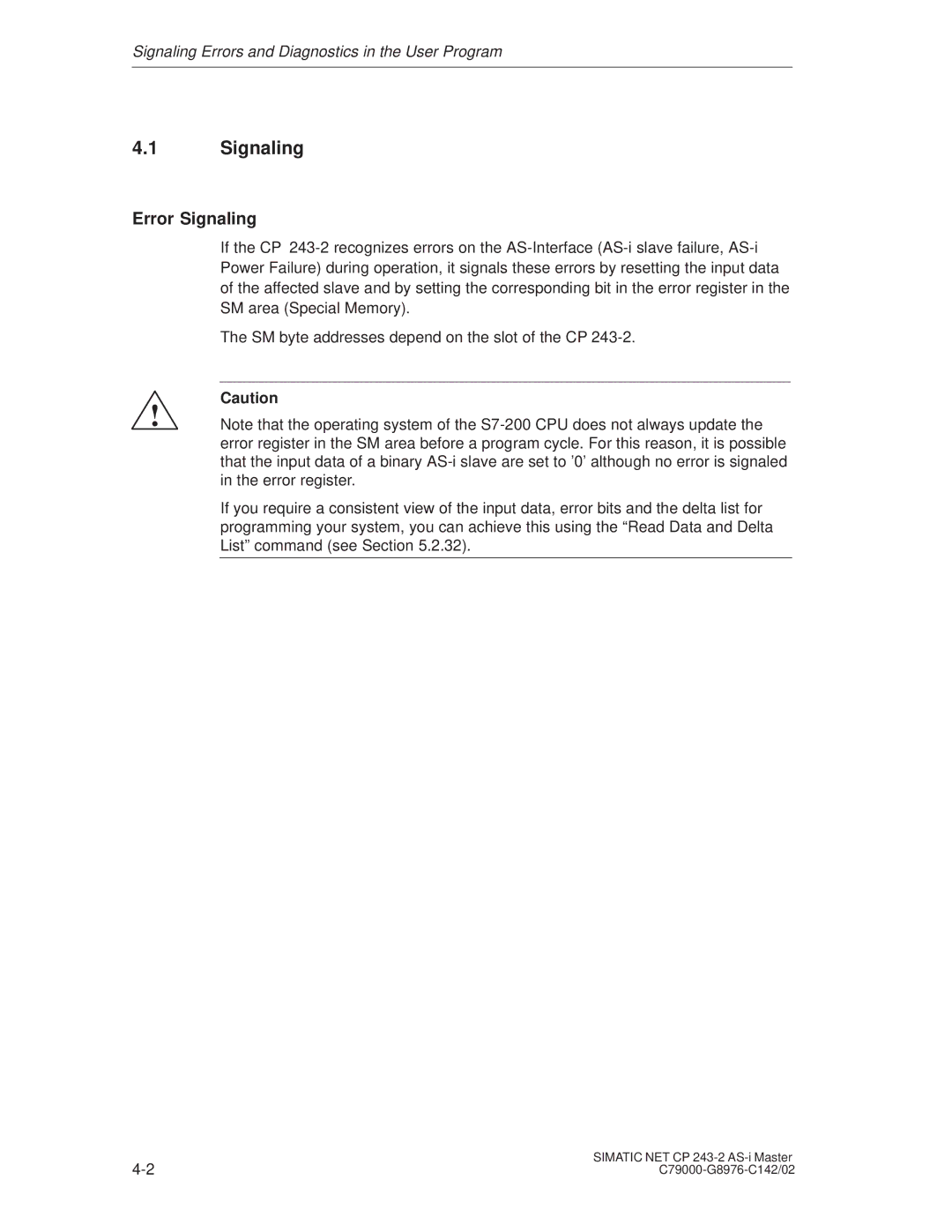 Siemens CP 243-2 installation instructions Error Signaling 