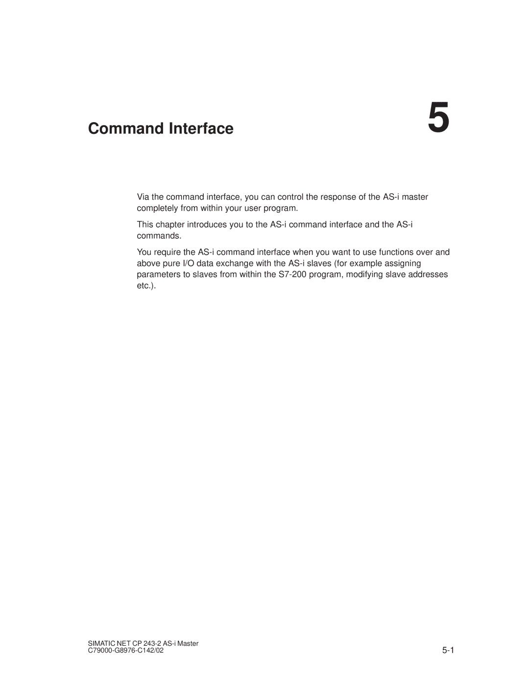 Siemens CP 243-2 installation instructions Command Interface 