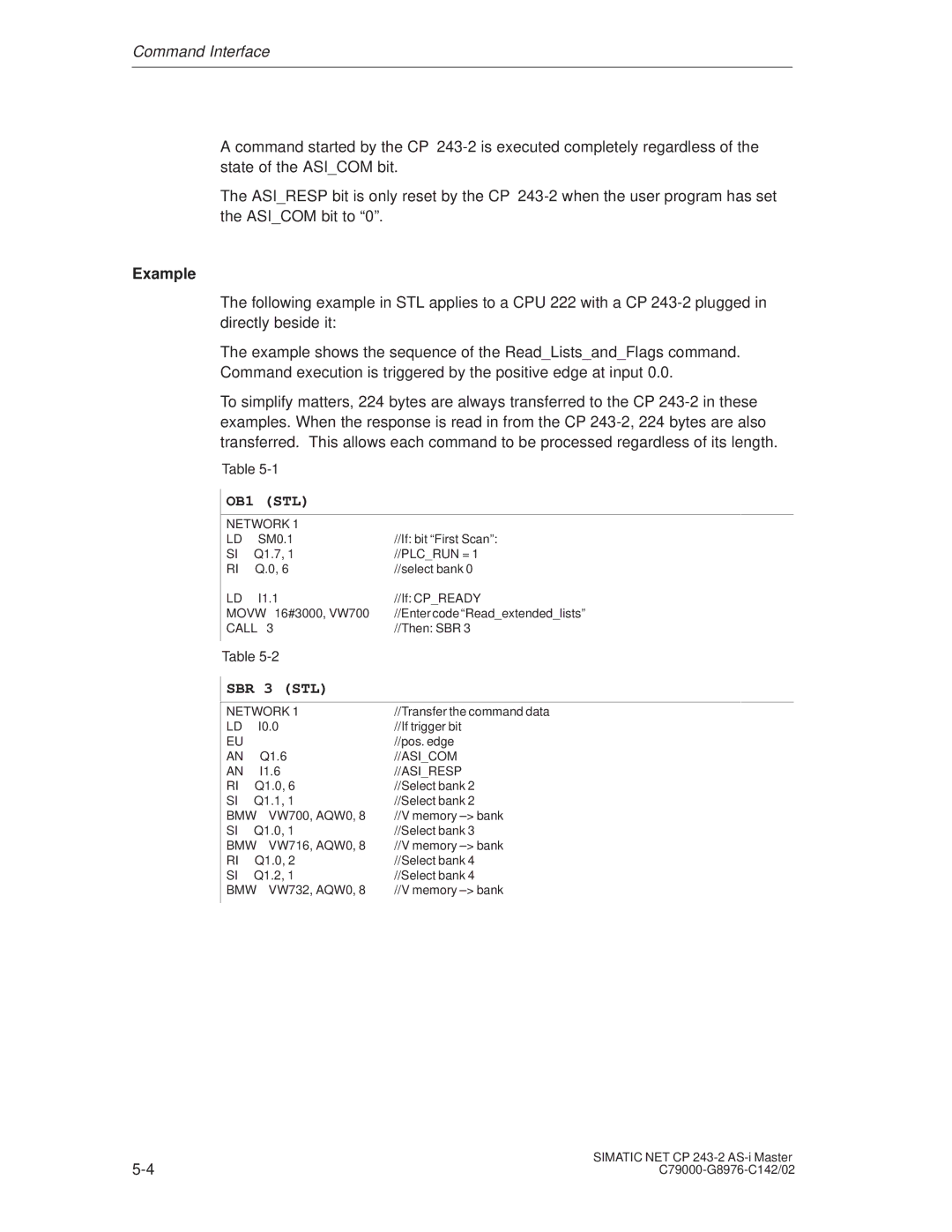 Siemens CP 243-2 installation instructions Example, SBR 3 STL 