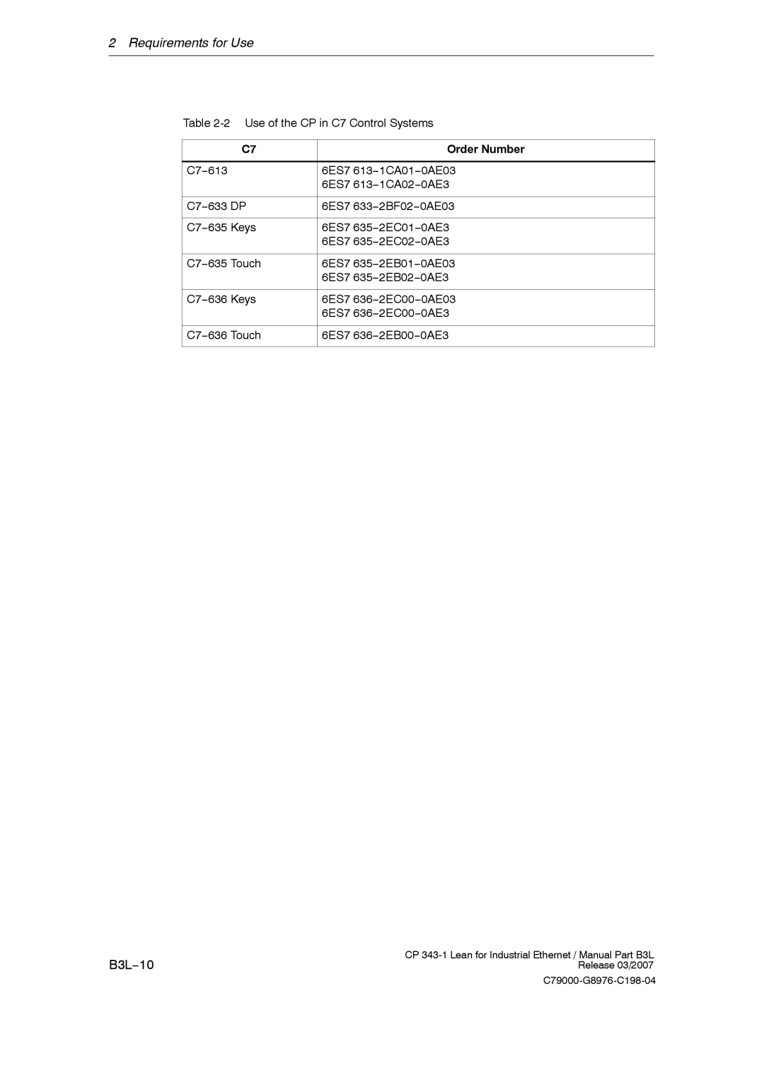 Siemens CP 343-1 manual B3L−10 