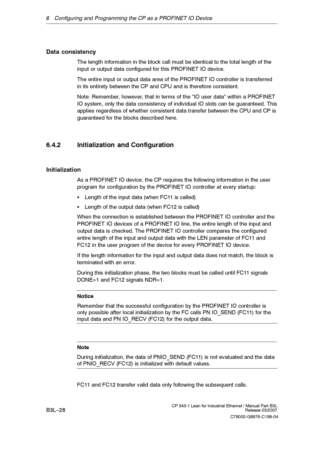 Siemens CP 343-1 manual Initialization and Configuration, Data consistency 