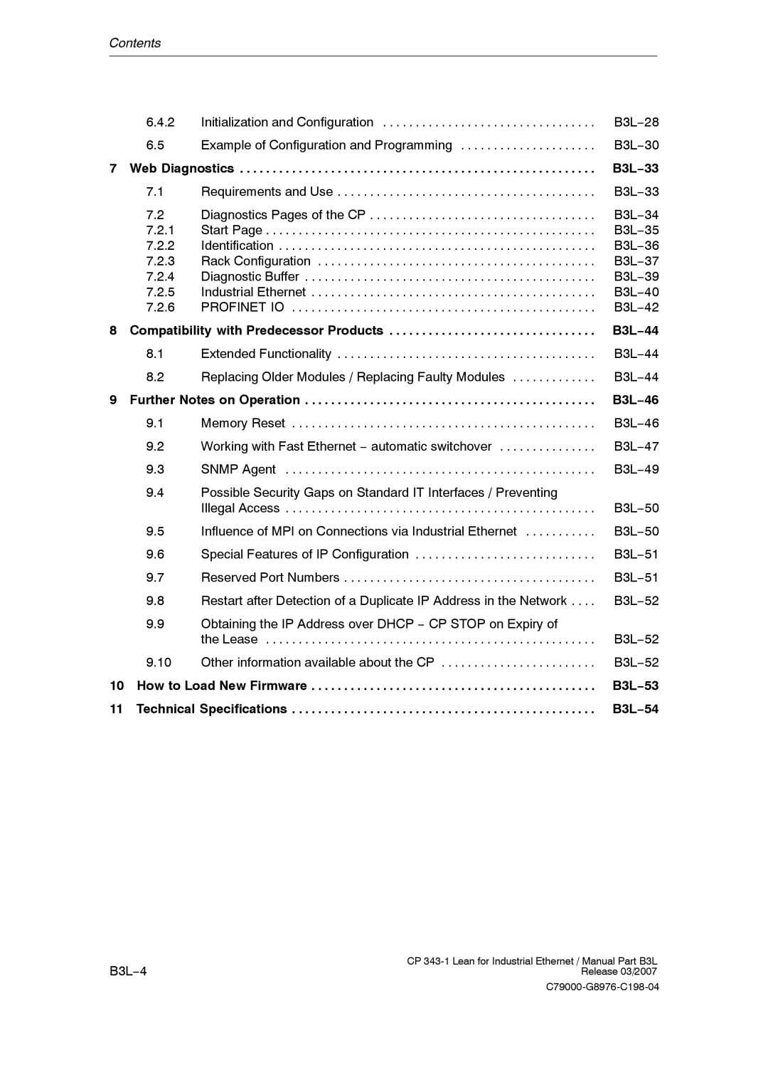 Siemens CP 343-1 manual B3L−33, B3L−44, B3L−46, B3L−53, B3L−54 