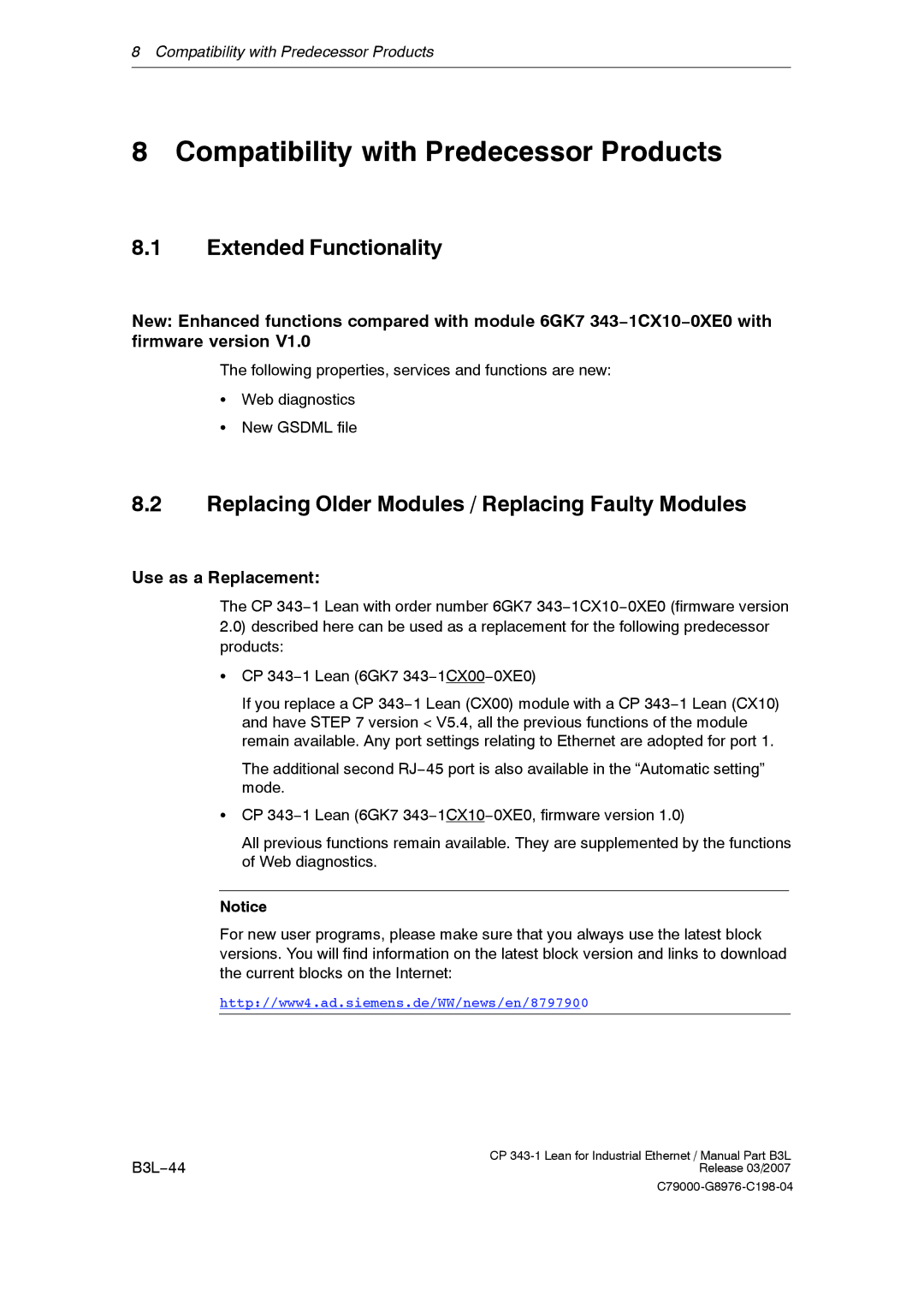 Siemens CP 343-1 manual Compatibility with Predecessor Products, Extended Functionality, Use as a Replacement 