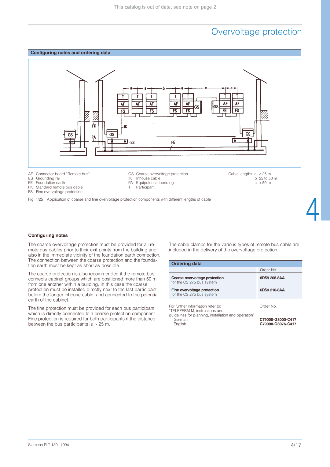 Siemens CS 275 manual Configuring notes and ordering data 