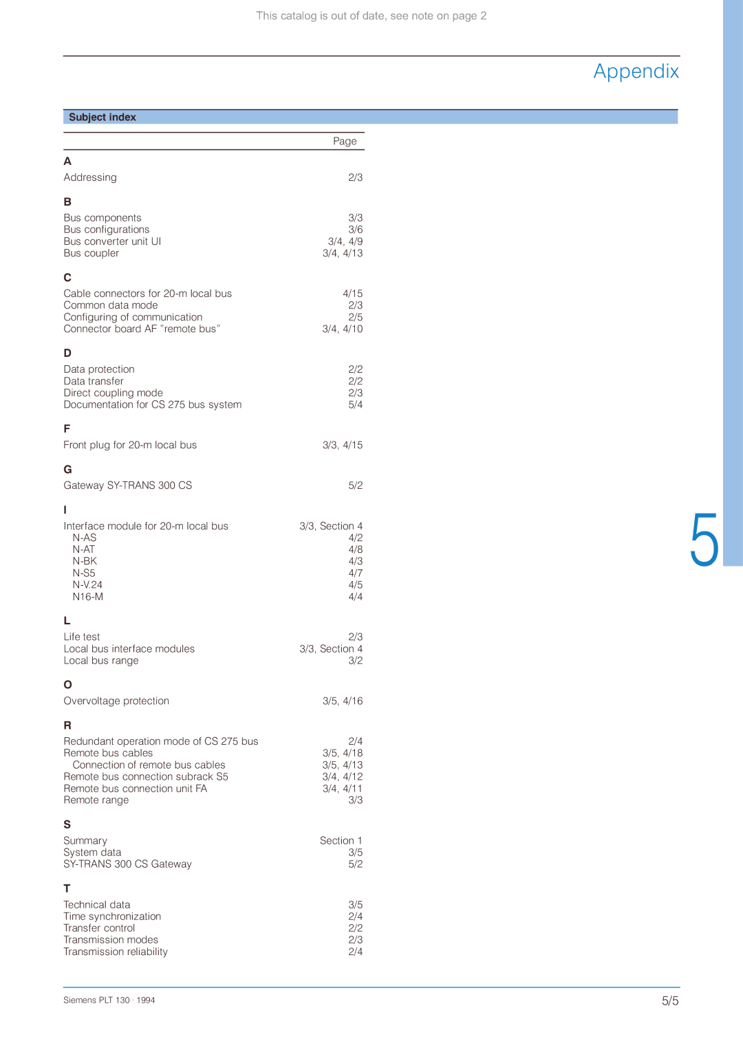 Siemens CS 275 manual Subject index 