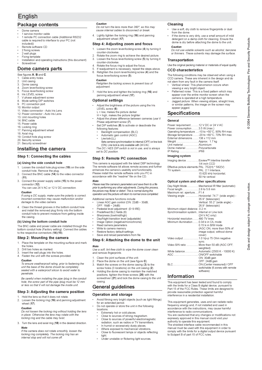 Siemens CVVS1415-LP instruction manual English 