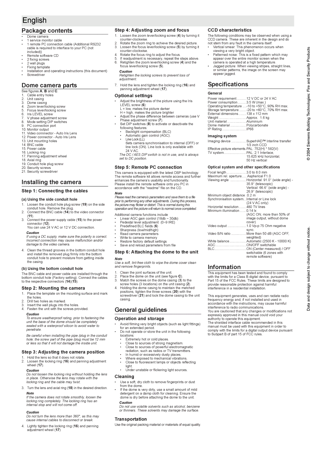 Siemens CVVS1415-LP instruction manual English 