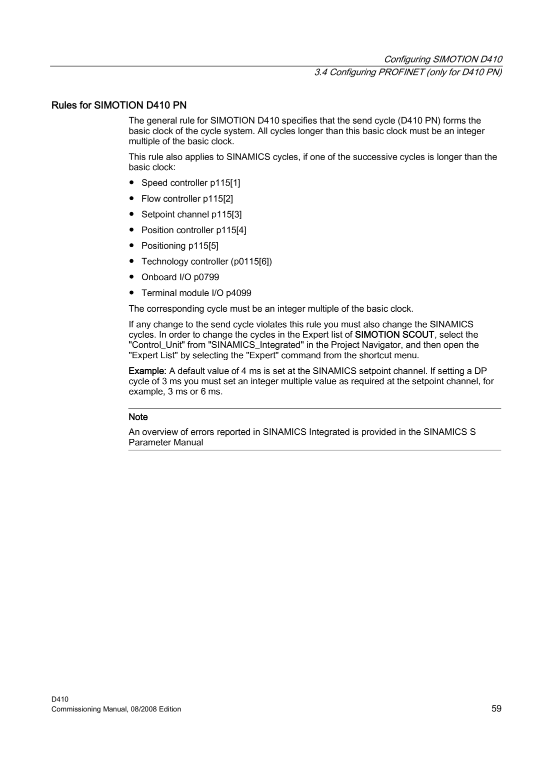 Siemens appendix Rules for Simotion D410 PN 