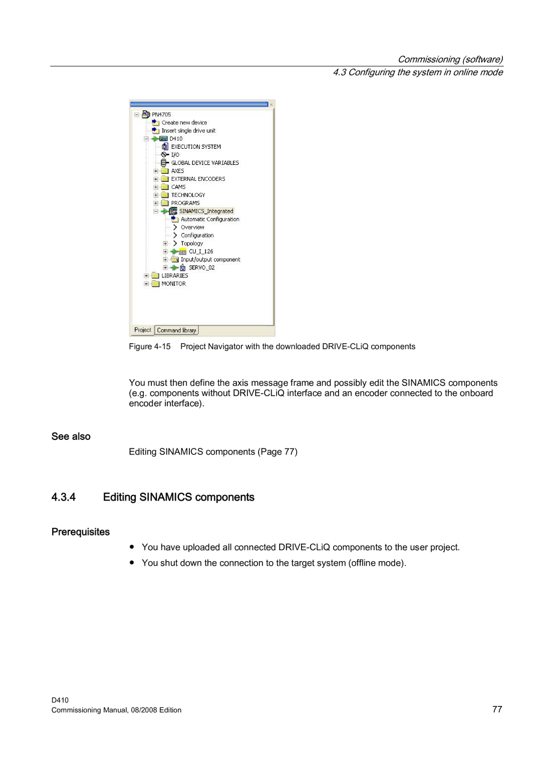 Siemens D410 appendix Editing Sinamics components, See also 