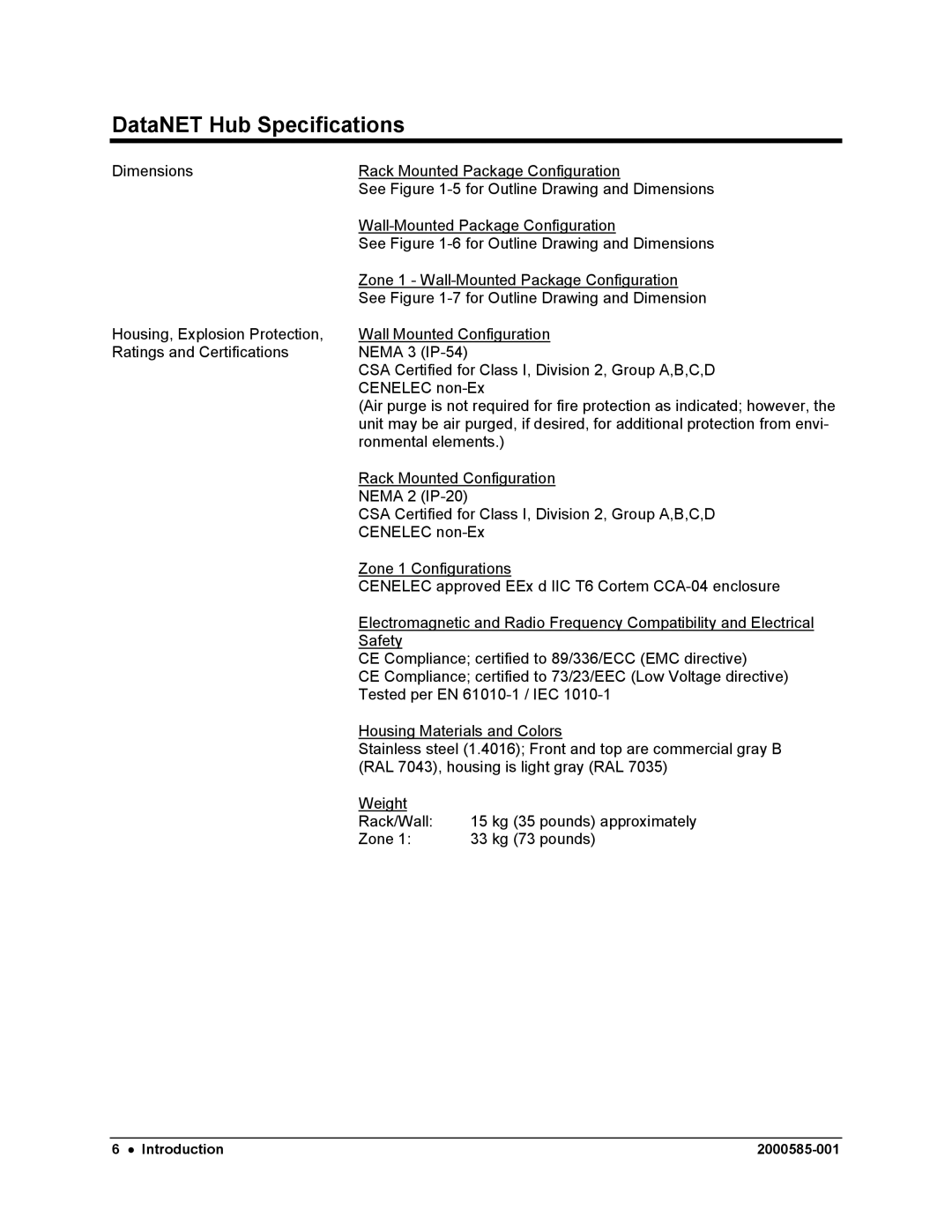 Siemens DataNET Hub (DNH) user manual DataNET Hub Specifications 