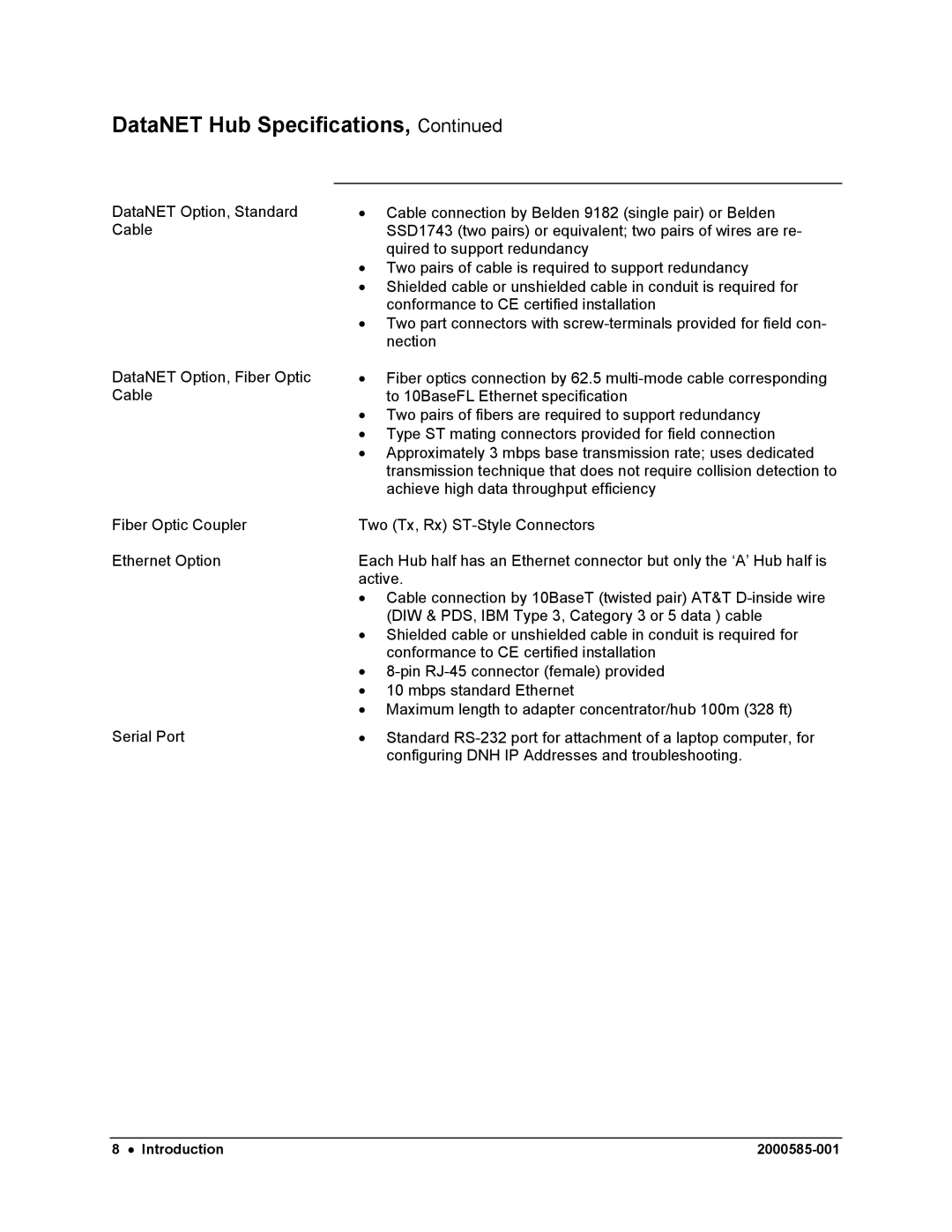 Siemens DataNET Hub (DNH) user manual DataNET Hub Specifications 