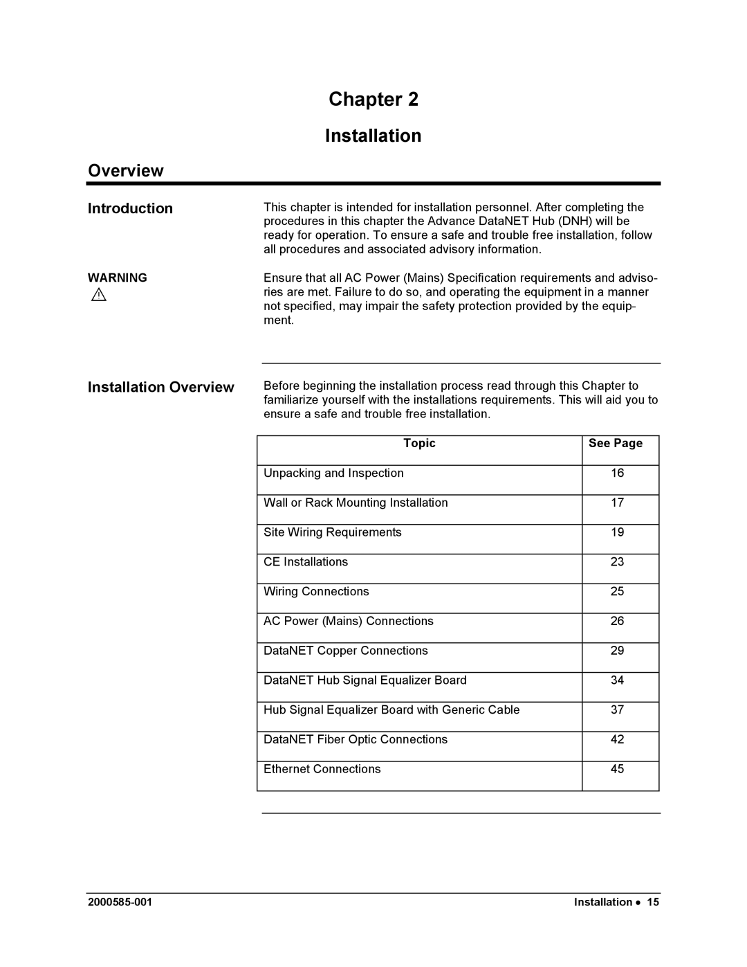 Siemens DataNET Hub (DNH) user manual Introduction, Installation Overview 