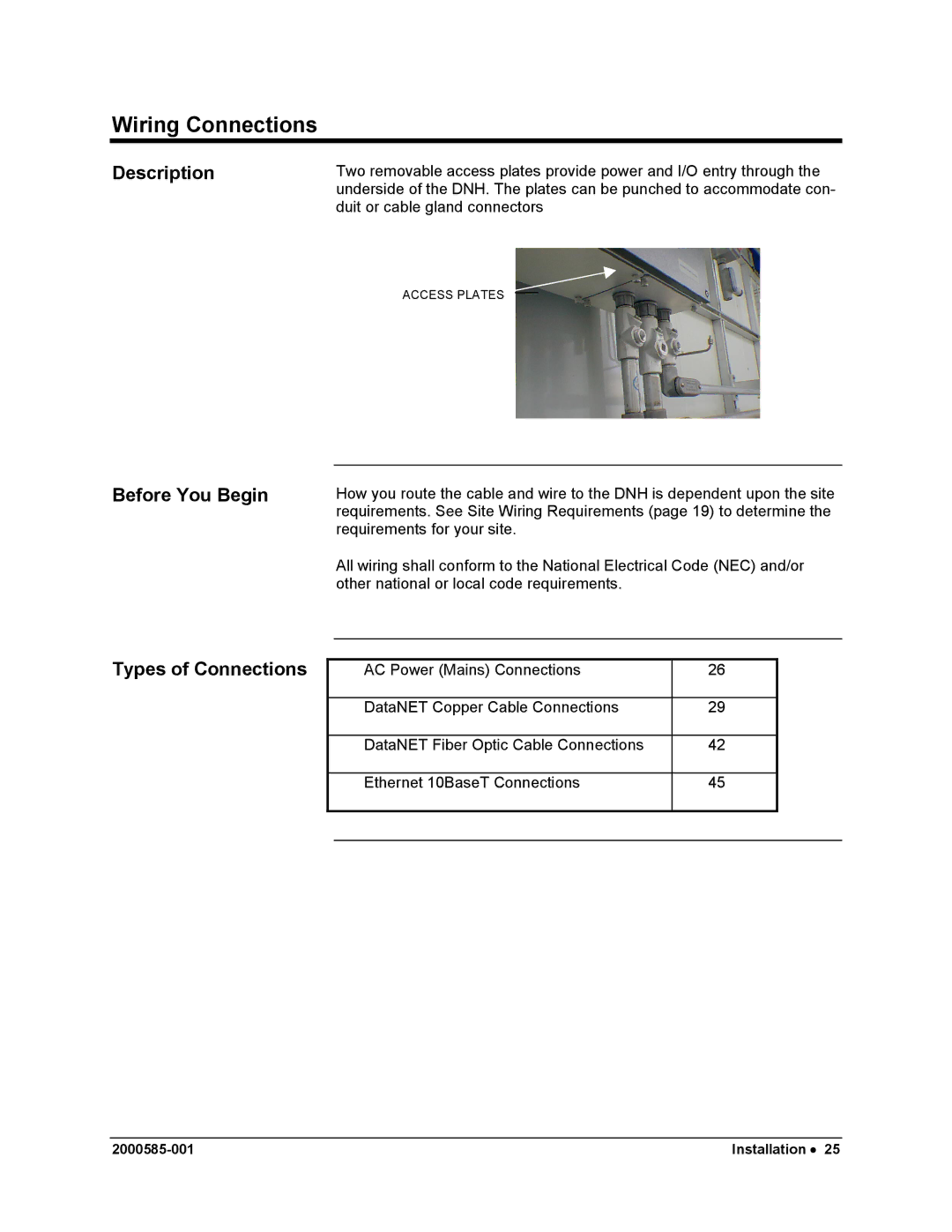 Siemens DataNET Hub (DNH) user manual Wiring Connections, Before You Begin, Types of Connections 