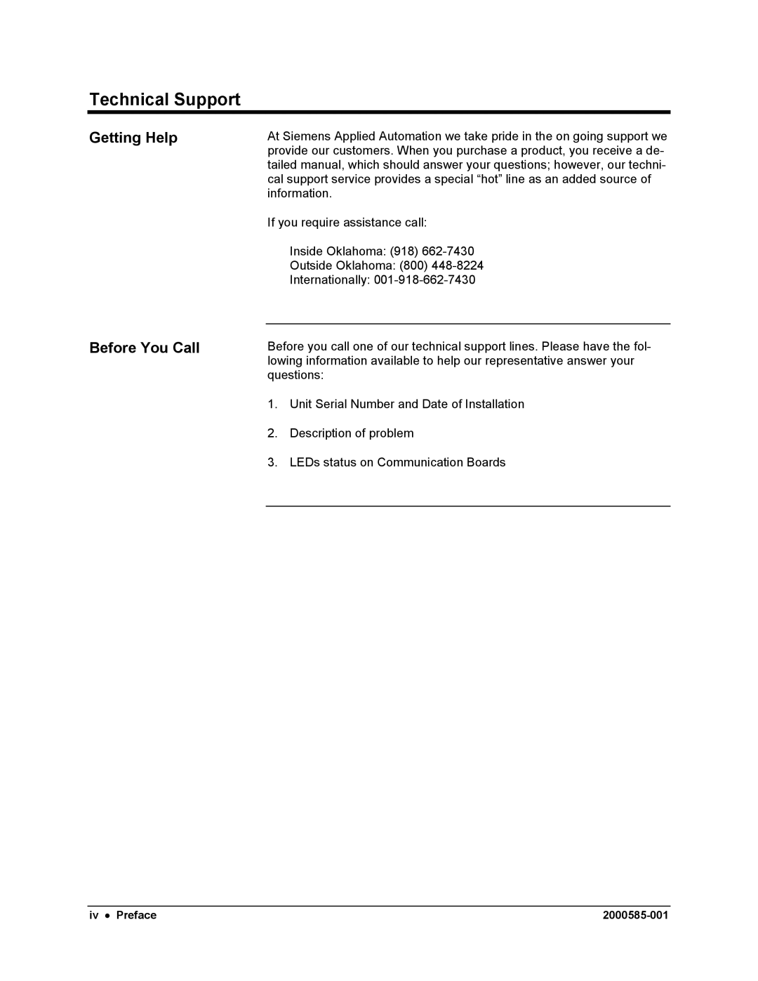 Siemens DataNET Hub (DNH) user manual Technical Support, Getting Help Before You Call 