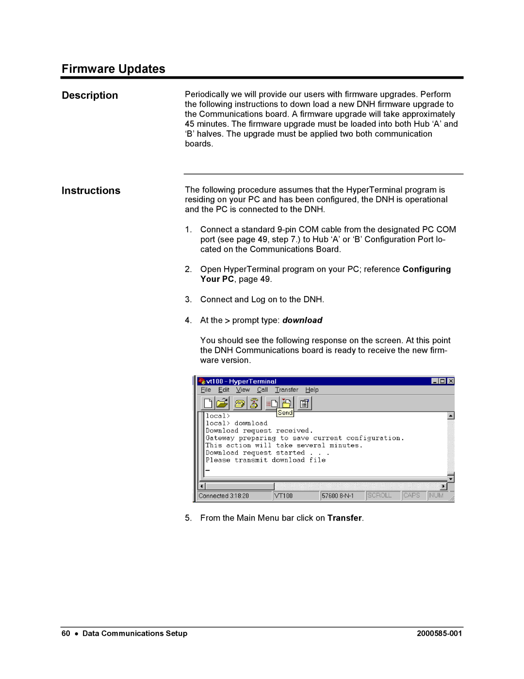 Siemens DataNET Hub (DNH) user manual Firmware Updates, Description 