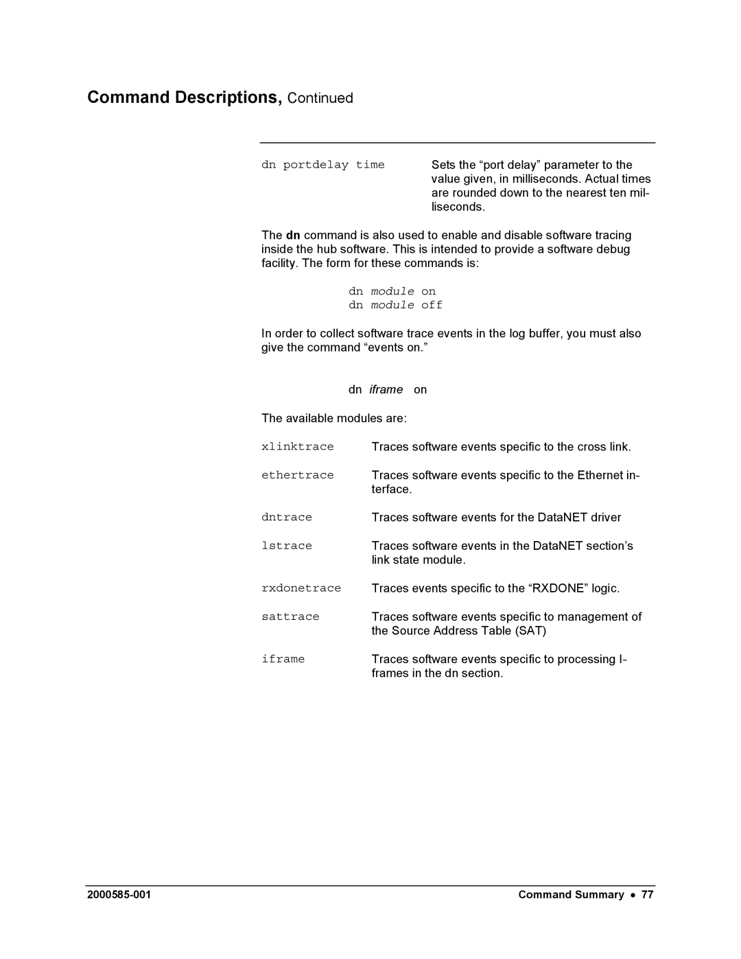 Siemens DataNET Hub (DNH) user manual Dn module on dn module off 