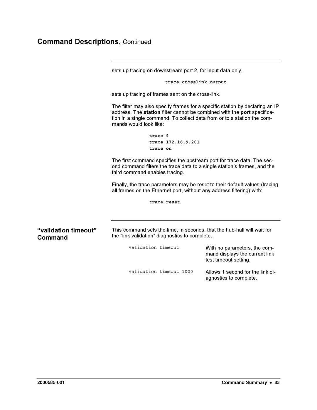 Siemens DataNET Hub (DNH) user manual Validation timeout Command 