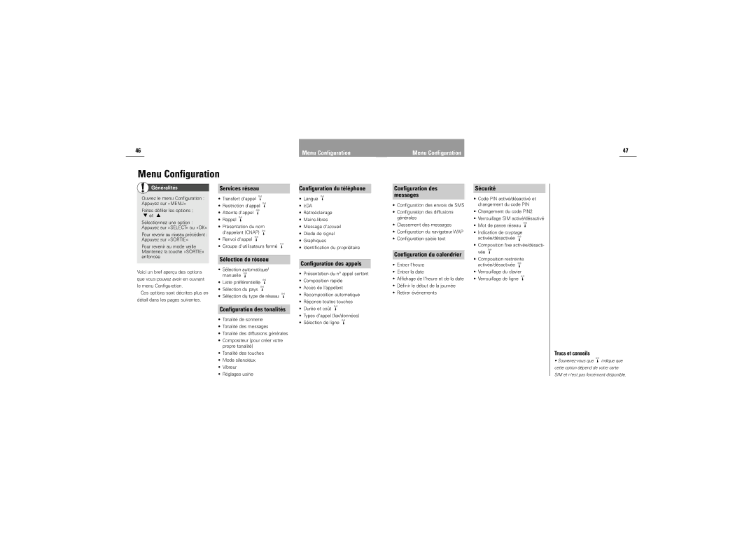 Siemens DK-9490 Pandrup manual Menu Configuration 