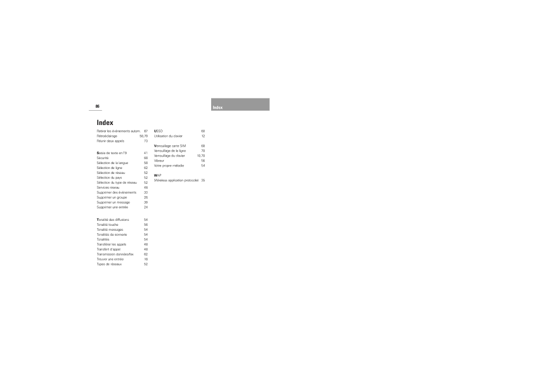 Siemens DK-9490 Pandrup manual Index 