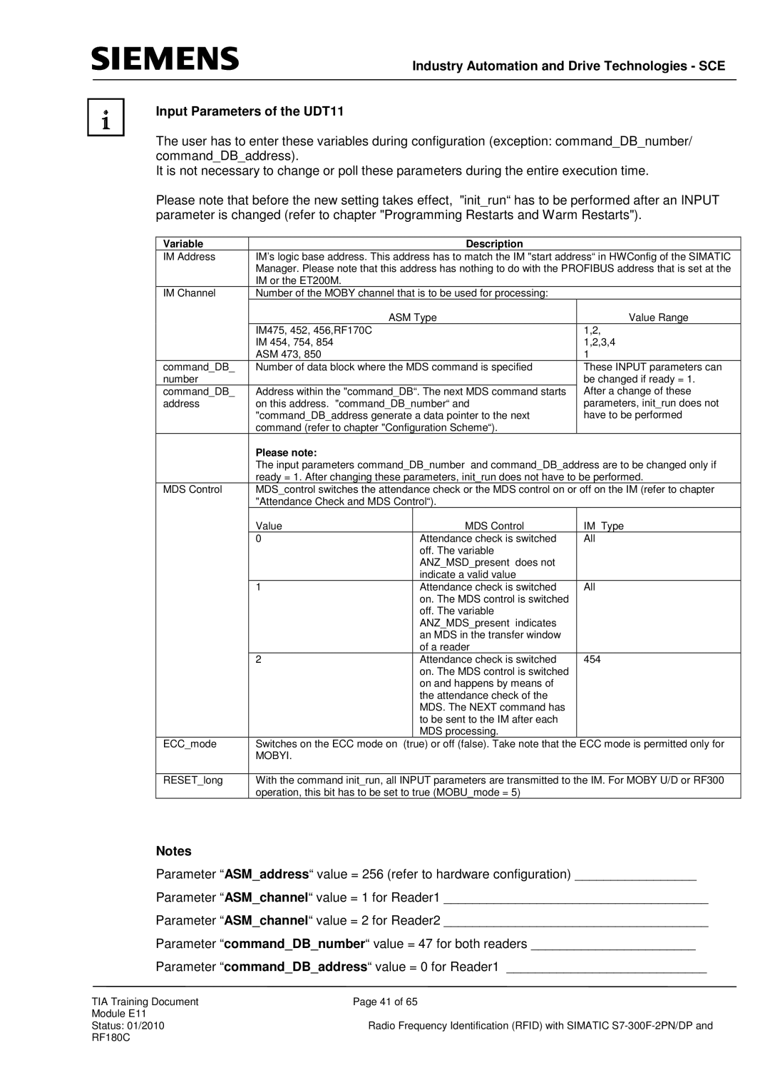 Siemens S7-300F-2 PN, DP manual Variable Description 