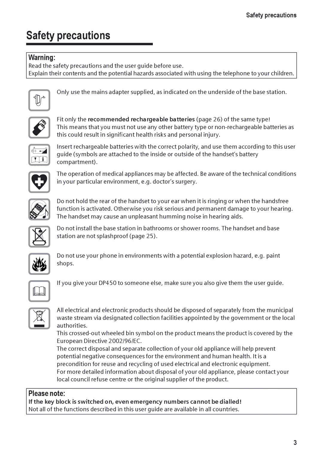 Siemens DP450 manual Safety precautions, Please note 