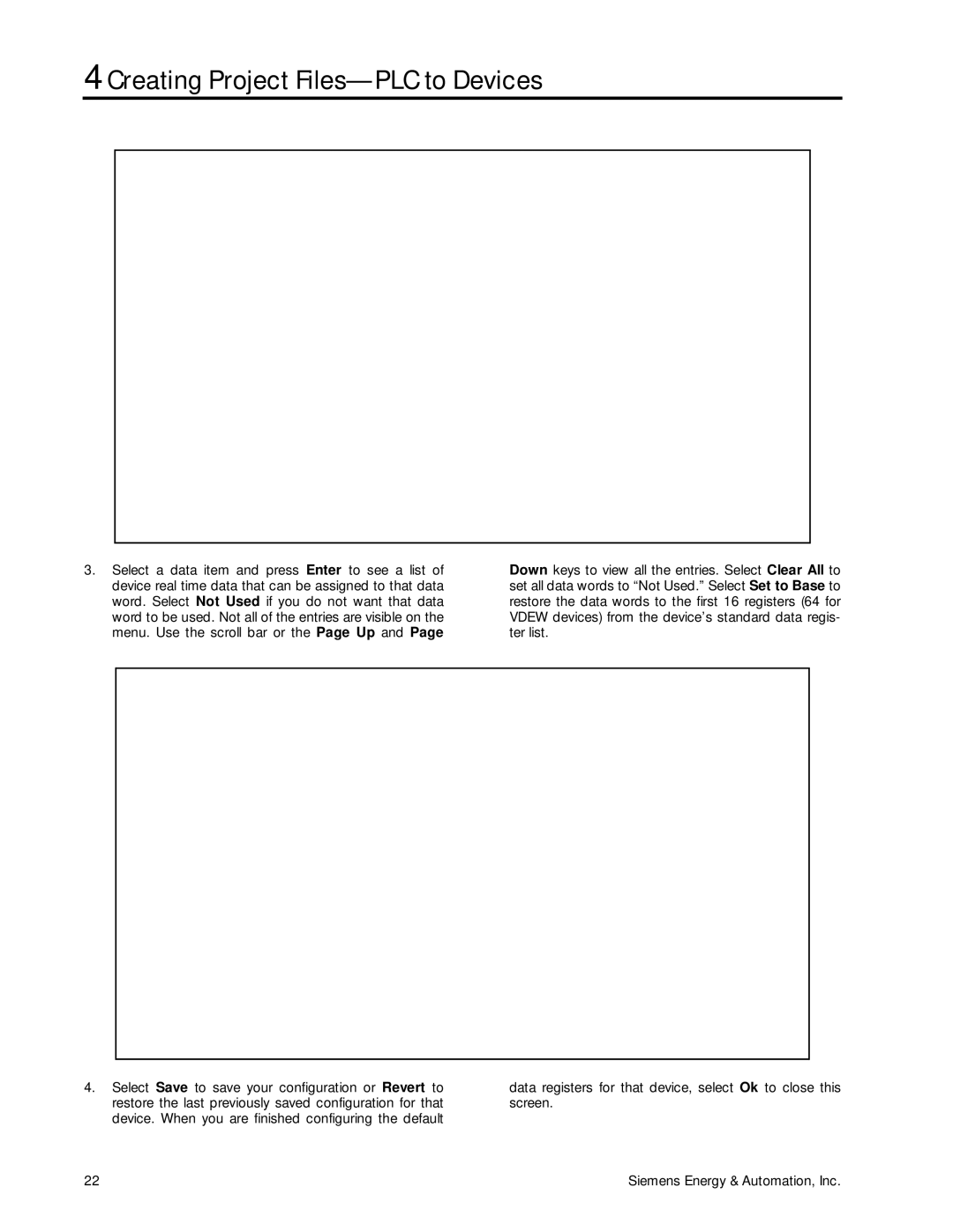 Siemens DTU3005-B manual Creating Project Files-PLC to Devices 