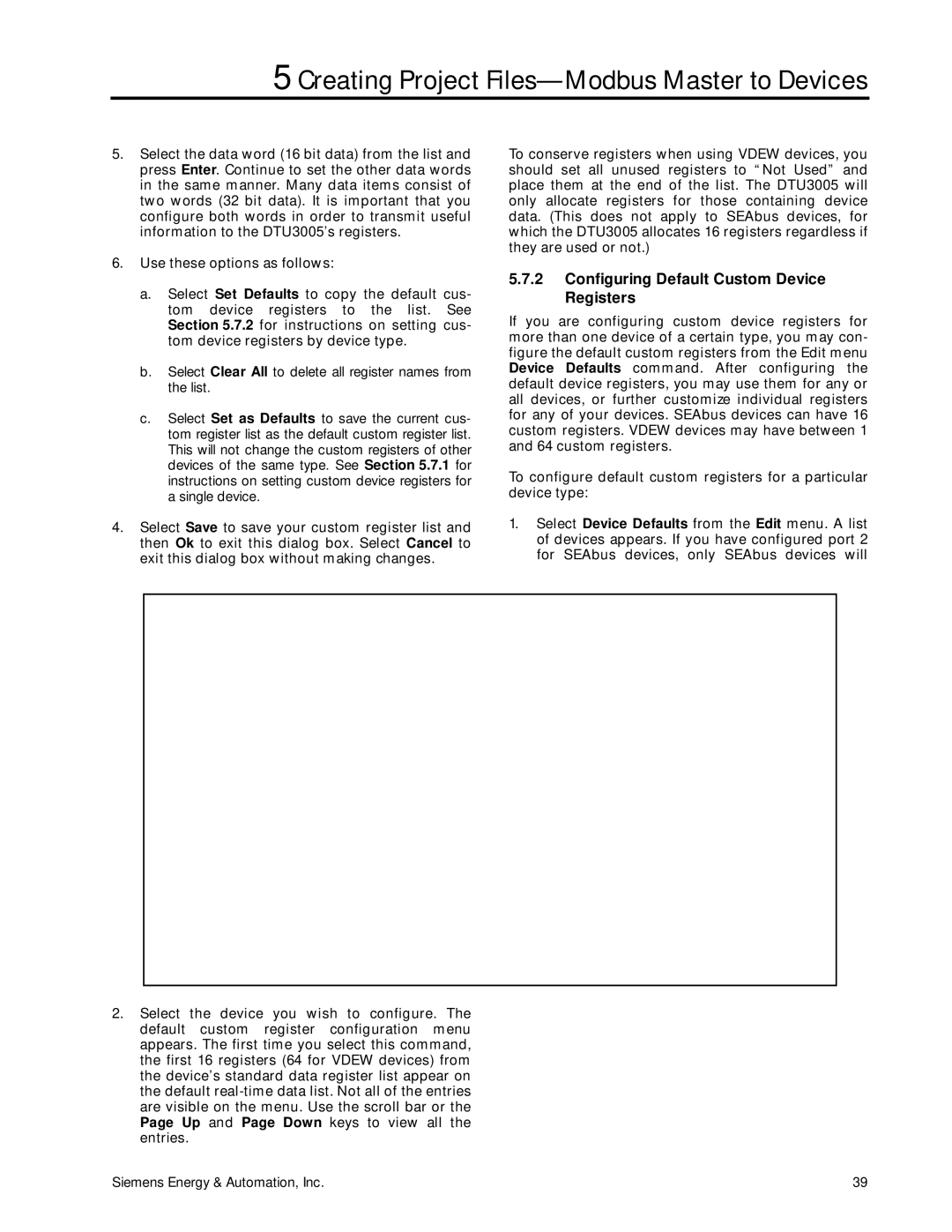 Siemens DTU3005-B manual Configuring Default Custom Device Registers 