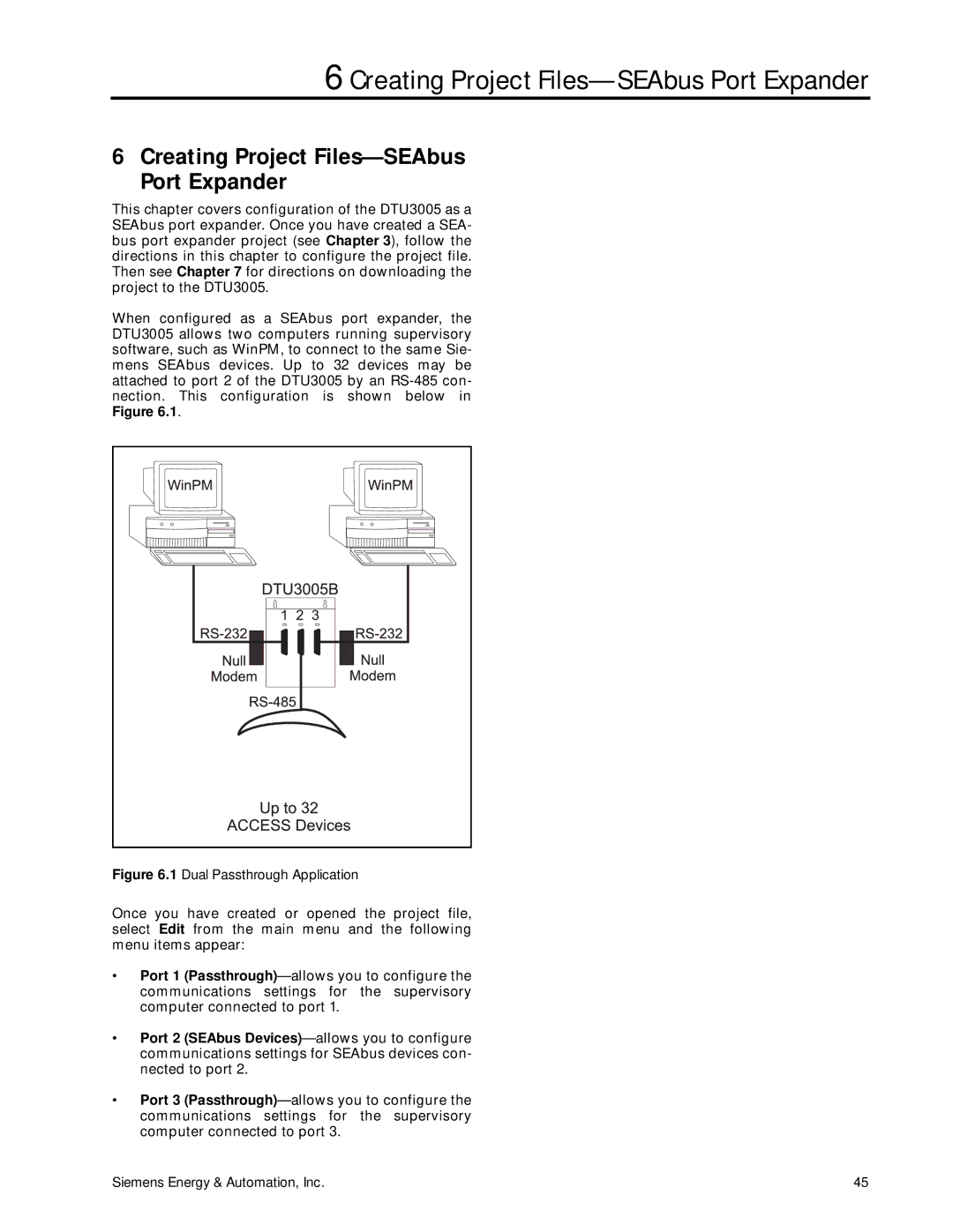 Siemens DTU3005-B manual Creating Project Files-SEAbus Port Expander 