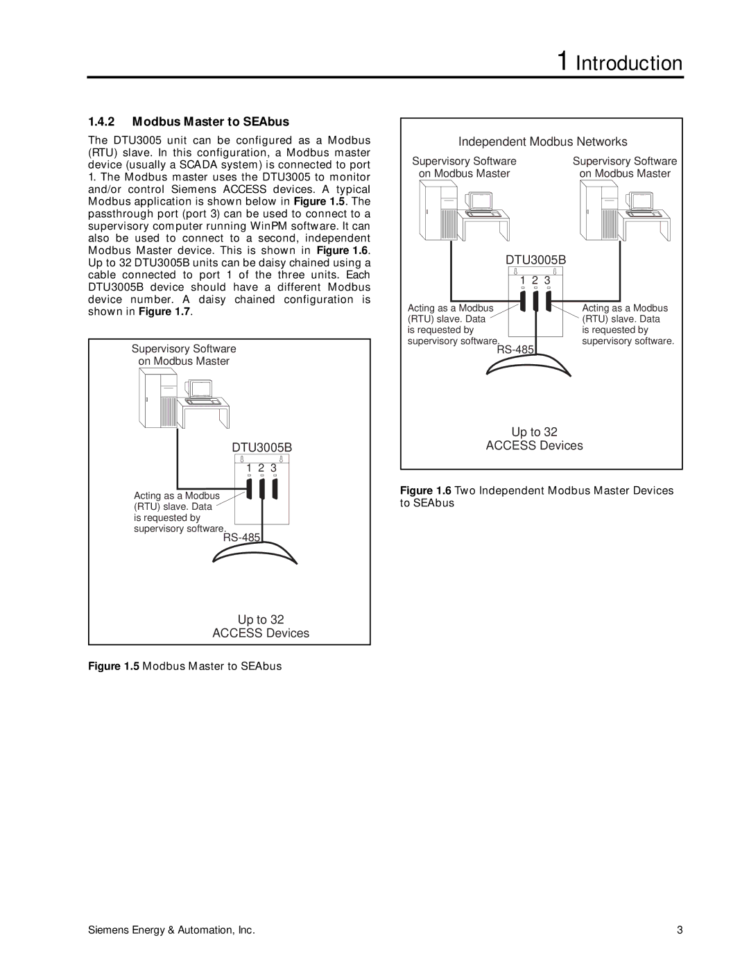 Siemens DTU3005-B manual Modbus Master to SEAbus 