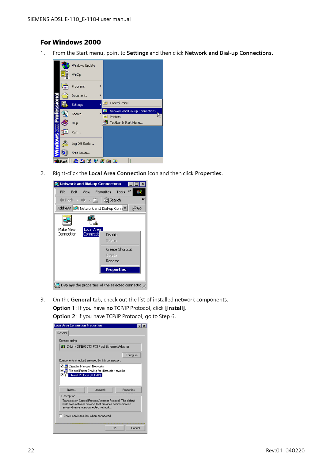 Siemens E-110-I user manual For Windows 