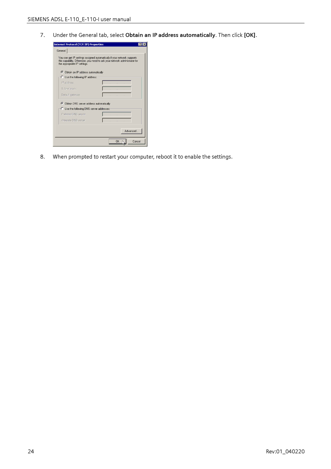 Siemens E-110-I user manual 