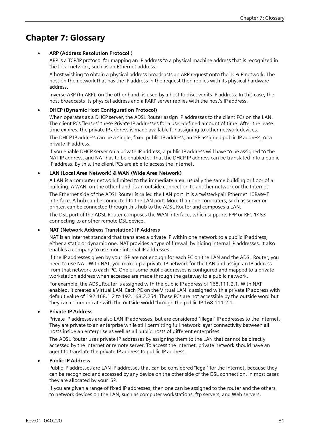 Siemens E-110-I user manual Glossary 