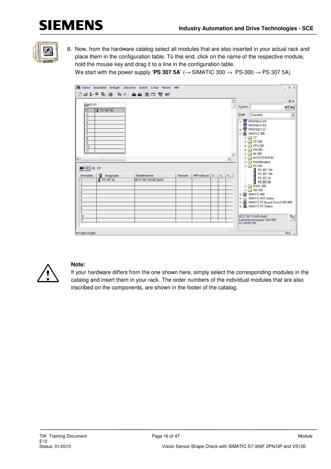 Siemens E12 manual Industry Automation and Drive Technologies SCE 