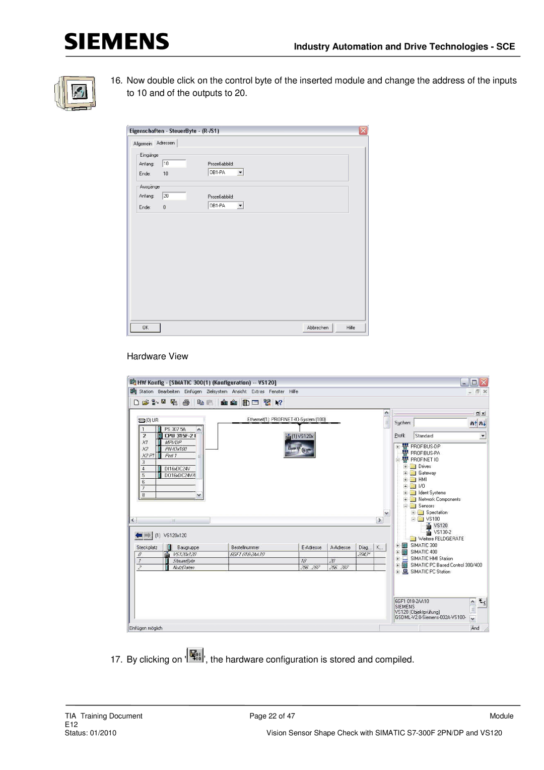 Siemens E12 manual Industry Automation and Drive Technologies SCE 