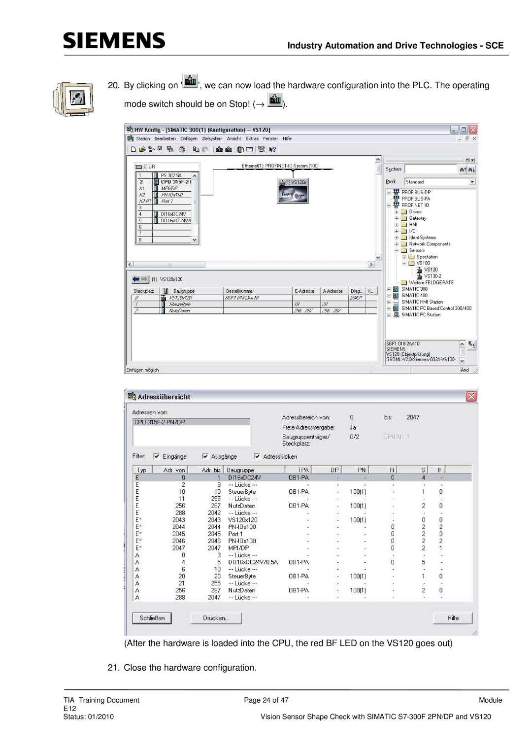 Siemens E12 manual Industry Automation and Drive Technologies SCE 