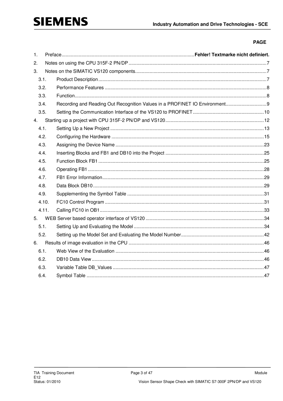 Siemens E12 manual Fehler! Textmarke nicht definiert 