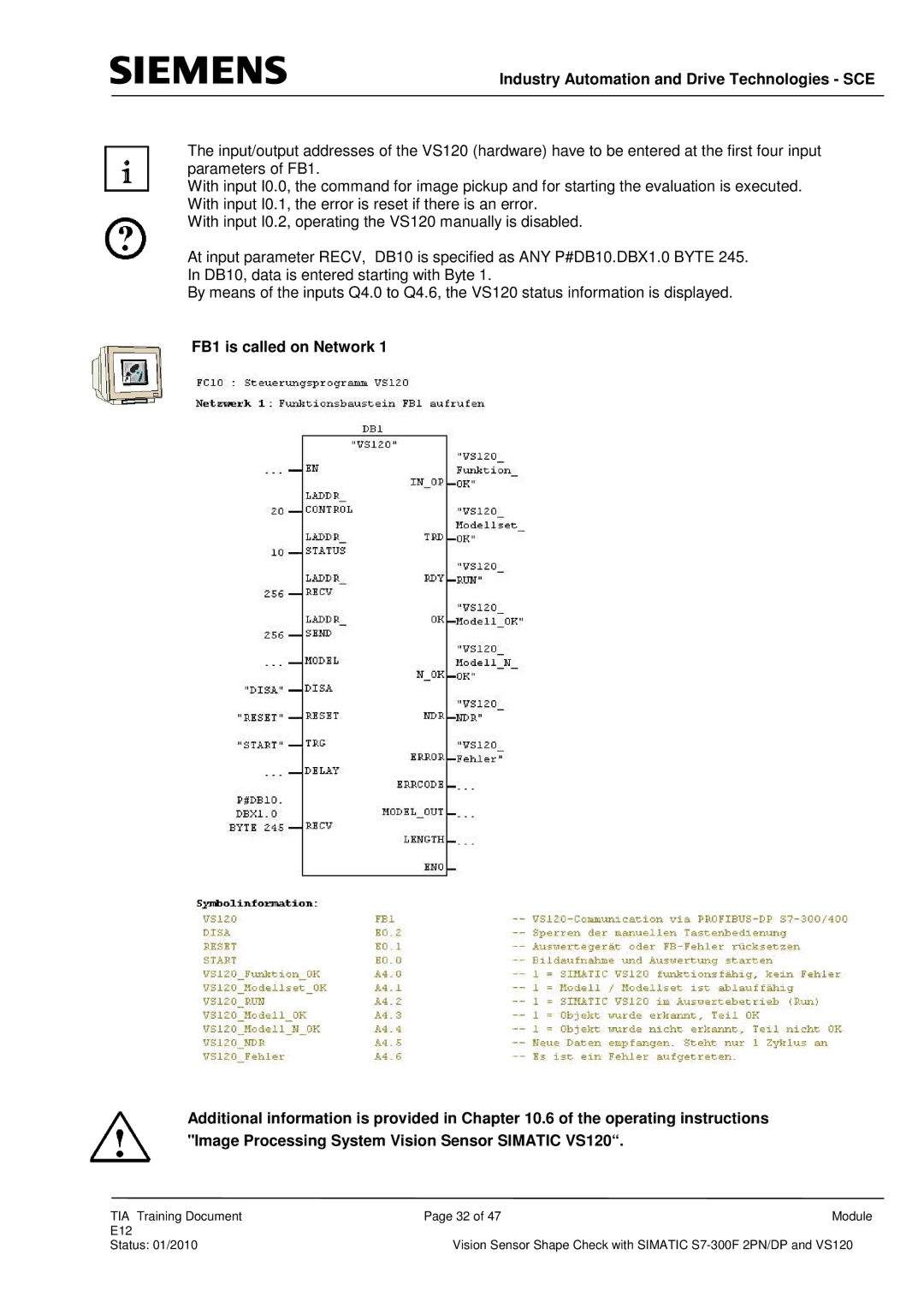 Siemens E12 manual Industry Automation and Drive Technologies SCE 