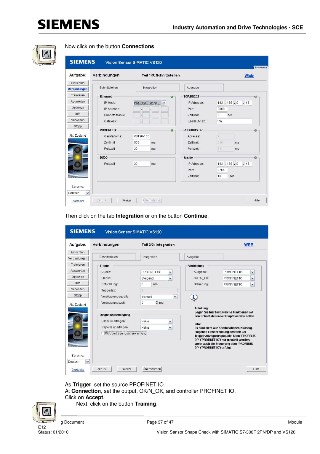 Siemens E12 manual Industry Automation and Drive Technologies SCE 