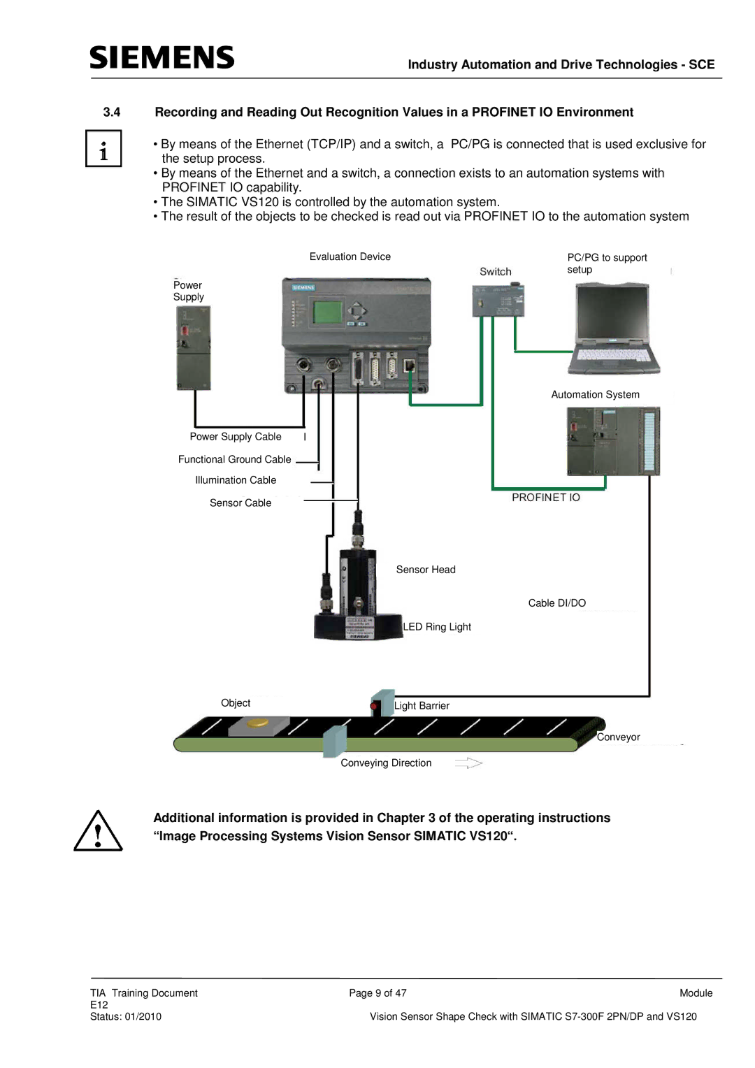 Siemens E12 manual Conveyor Conveying Direction 