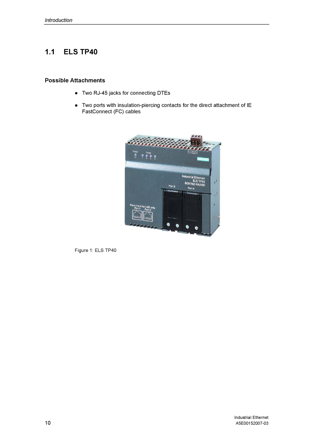 Siemens Electrical Lean Switch installation instructions ELS TP40, Possible Attachments 