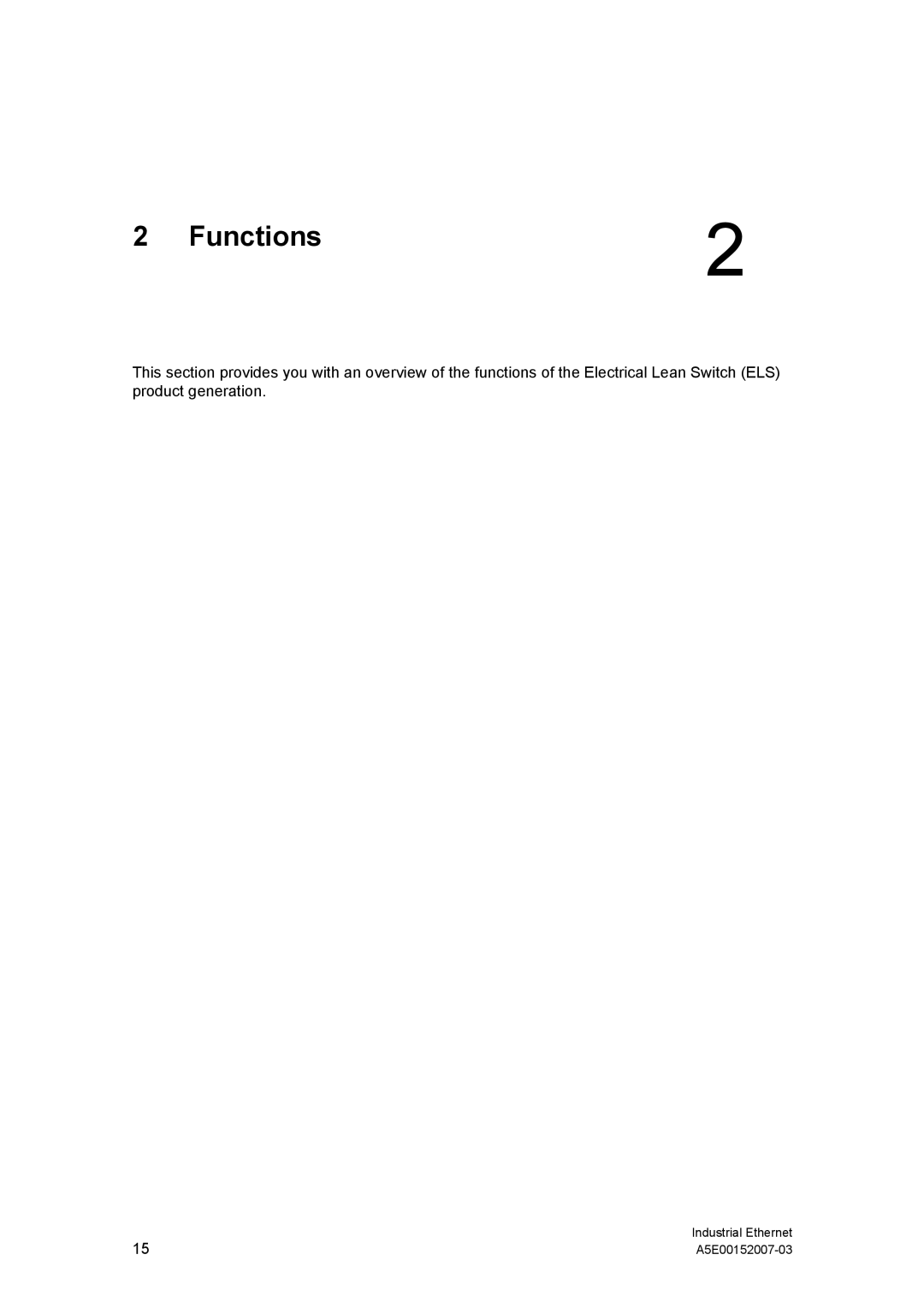 Siemens Electrical Lean Switch installation instructions Functions 