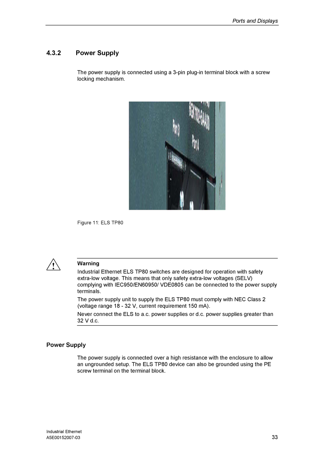 Siemens Electrical Lean Switch installation instructions Power Supply 