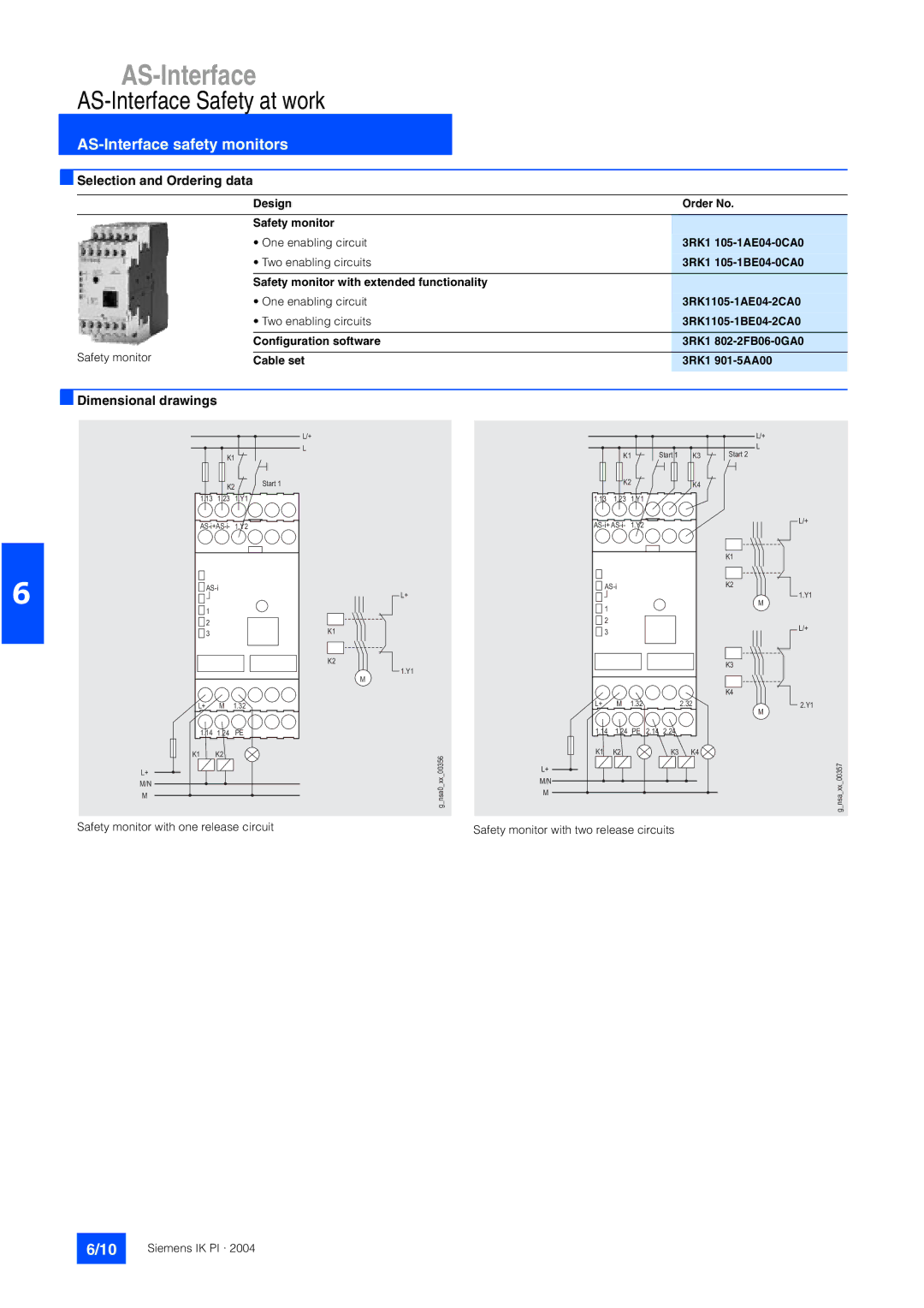 Siemens EN 50295 manual Selection and Ordering data, Dimensional drawings 