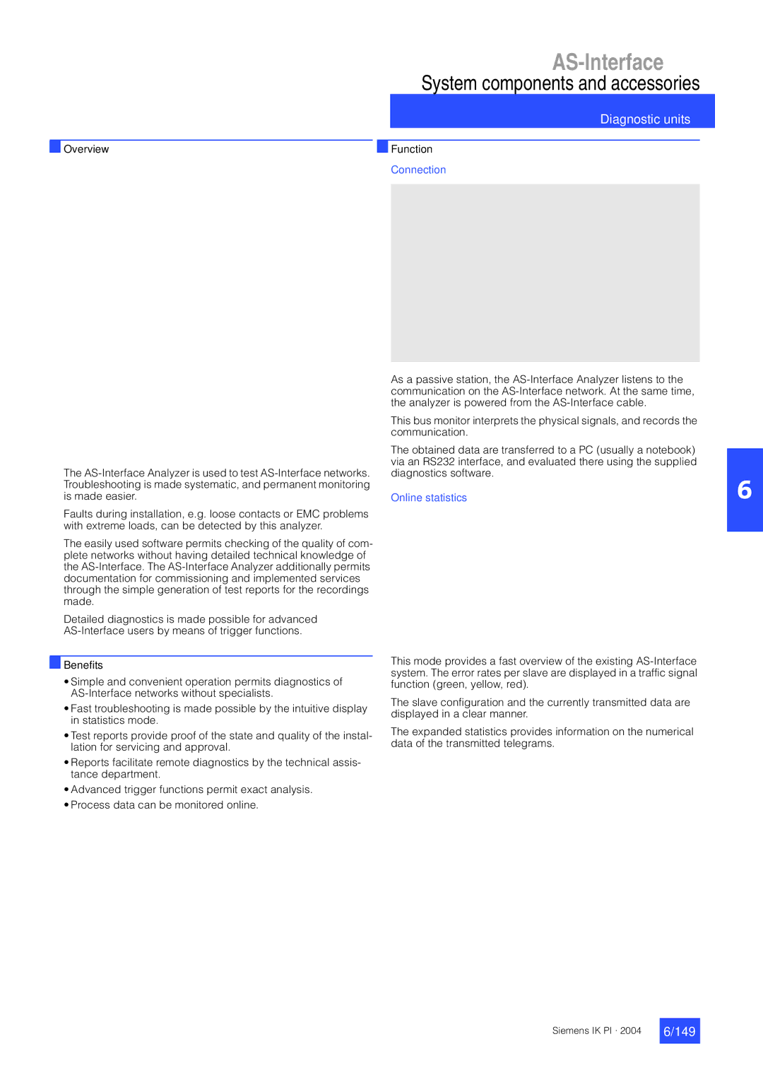 Siemens EN 50295 manual Diagnostic units, 149, Online statistics 