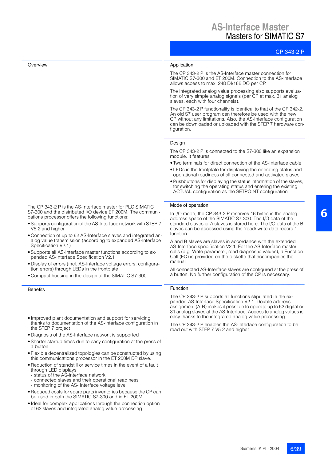 Siemens EN 50295 manual CP 343-2 P 