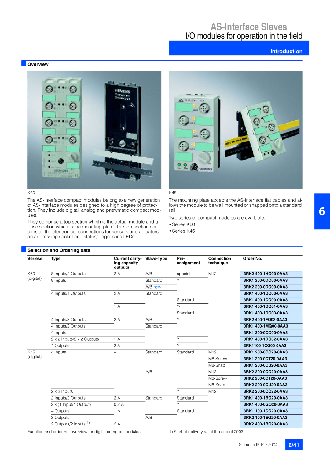 Siemens EN 50295 manual Modules for operation in the field 